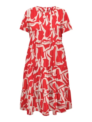 ONLY Carmakoma Sukienka "Nova" w kolorze czerwono-białym rozmiar: 44
