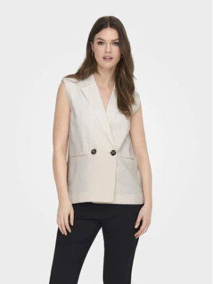 ONLY Kamizelka Caro 15278794 Biały Loose Fit