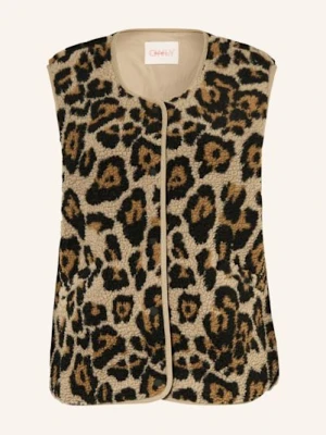 Only Kamizelka Z Pluszowego Materiału beige