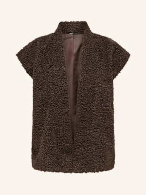 Only Kamizelka Z Pluszowego Materiału braun