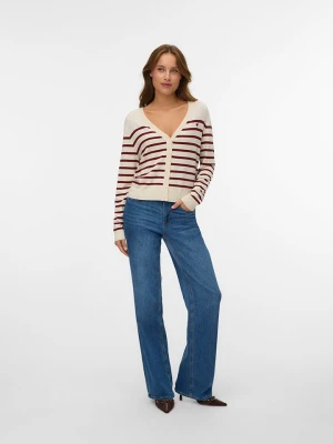 ONLY Kardigan w kolorze kremowo-bordowym rozmiar: M