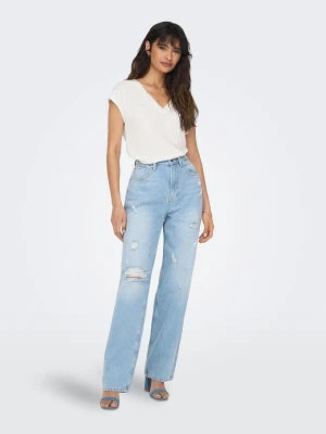 ONLY Koszulka "Free" w kolorze białym rozmiar: S