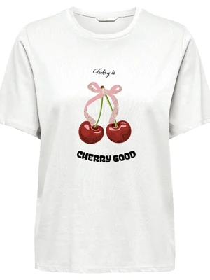 ONLY Koszulka "Kita" w kolorze białym rozmiar: M