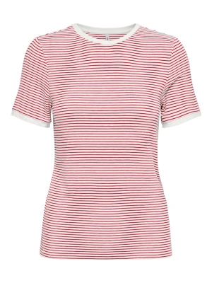 ONLY Koszulka w kolorze biało-czerwonym rozmiar: XL