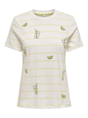 ONLY Koszulka w kolorze biało-żółtym rozmiar: S