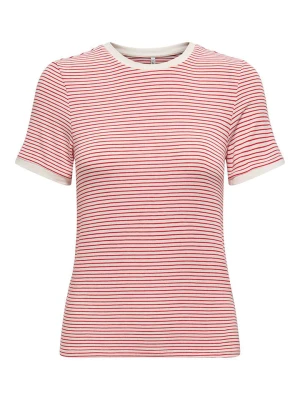 ONLY Koszulka w kolorze czerwono-białym rozmiar: XS