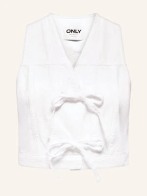 Only Krótka Kamizelka Jeansowa weiss