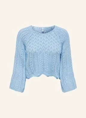 Only Krótki Sweter Z Rękawem 3/4 blau