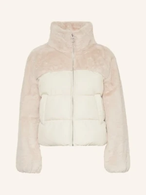 Only Kurtka Pikowana Z Mieszanki Materiałów Ze Sztucznym Futrem beige