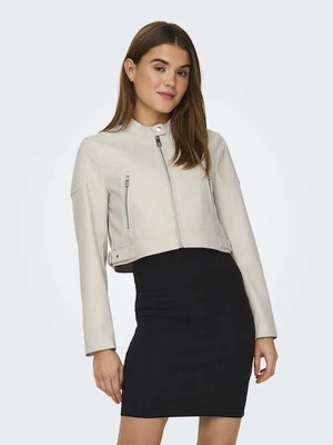 ONLY Kurtka w kolorze białym ze skóry syntetycznej rozmiar: S