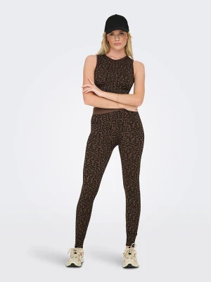 ONLY Legginsy w kolorze czarno-brązowym rozmiar: M/L
