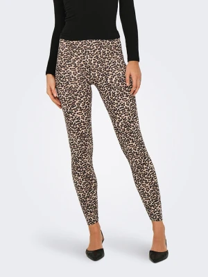 ONLY Legginsy w kolorze jasnobrązowo-czarnym rozmiar: XS