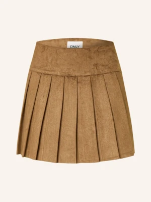 Only Plisowana Spódnica Z Imitacji Skóry braun