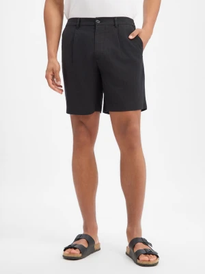 Only&Sons Bermudy z zawartością lnu - ONSLou Eno Mężczyźni len czarny,