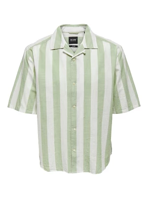 ONLY & SONS Koszula "Caiden" - Regular fit - w kolorze zielono-białym rozmiar: S