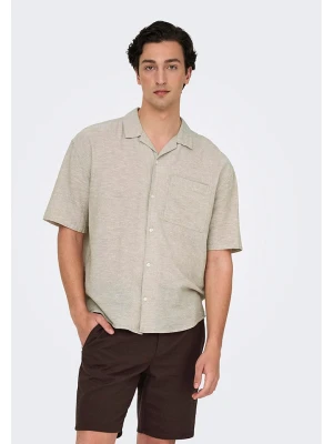 ONLY & SONS Koszula "Caiden" w kolorze beżowym rozmiar: M