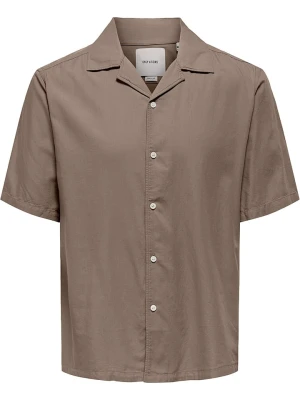 ONLY & SONS Koszula "Dilem" w kolorze jasnobrązowym rozmiar: S