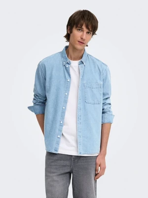 ONLY & SONS Koszula dżinsowa "Onsorson" - Regular fit - w kolorze błękitnym rozmiar: L