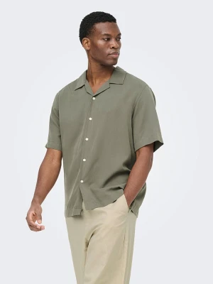 ONLY & SONS Koszula "Onsperu" - Regular fit - w kolorze zielonym rozmiar: M