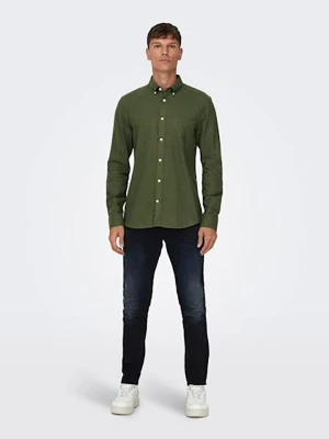 ONLY & SONS Koszula - Slim fit - w kolorze khaki rozmiar: XXL