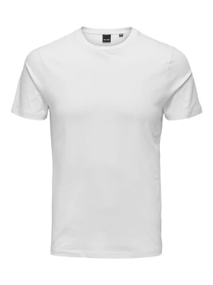 ONLY & SONS Koszulka "Basic" w kolorze białym rozmiar: M