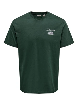 ONLY & SONS Koszulka "Fred" w kolorze ciemnozielonym rozmiar: XL