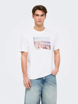 ONLY & SONS Koszulka "Max" w kolorze białym rozmiar: M