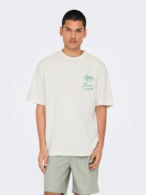 ONLY & SONS Koszulka "Milo" w kolorze biało-zielonym rozmiar: XXL