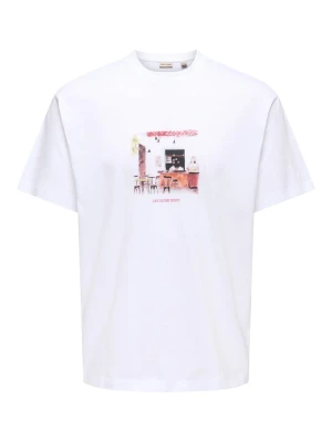 ONLY & SONS Koszulka "Onsfred" w kolorze białym rozmiar: XXL