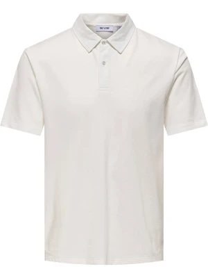ONLY & SONS Koszulka polo "Gordon" w kolorze białym rozmiar: L