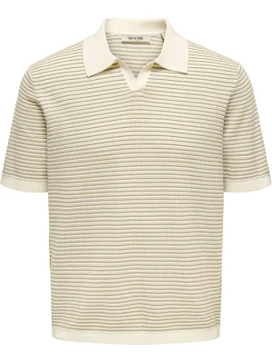ONLY & SONS Koszulka polo "Kian" w kolorze beżowym rozmiar: L