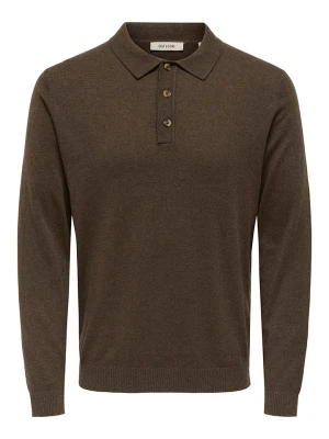 ONLY & SONS Koszulka polo "Loui" w kolorze ciemnobrązowym rozmiar: S