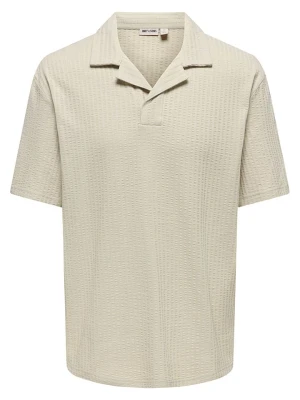 ONLY & SONS Koszulka polo "Onsaustin" w kolorze beżowym rozmiar: M