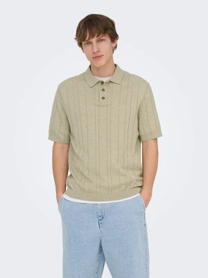 ONLY & SONS Koszulka polo "Onssofus" w kolorze beżowym rozmiar: L
