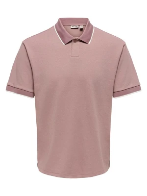 ONLY & SONS Koszulka polo "Onstomon" w kolorze różowym rozmiar: M