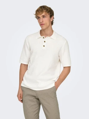 ONLY & SONS Koszulka polo "Seric" w kolorze białym rozmiar: XL