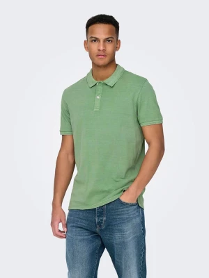 ONLY & SONS Koszulka polo w kolorze zielonym rozmiar: L