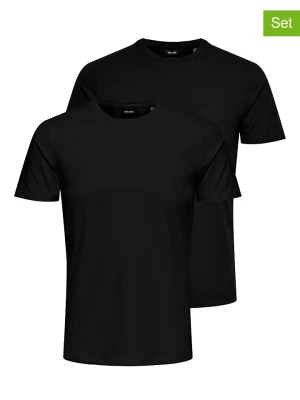 ONLY & SONS Koszulki (2 szt.) "Basic" w kolorze czarnym rozmiar: XXL