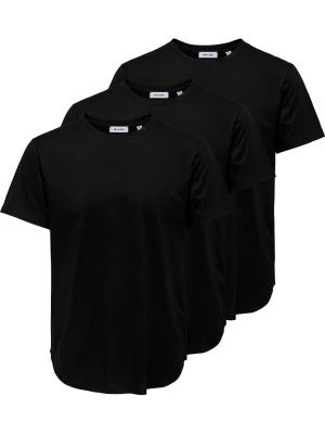 ONLY & SONS Koszulki (3 szt.) "Jeff" w kolorze czarnym rozmiar: M