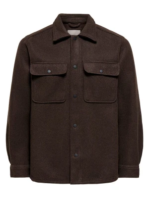 ONLY & SONS Kurtka koszulowa "Ash" w kolorze brązowym rozmiar: M