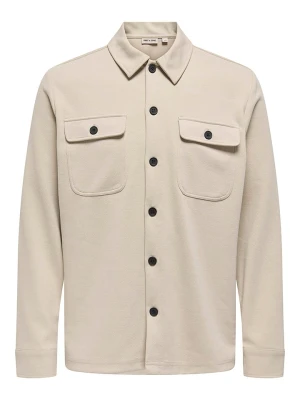 ONLY & SONS Kurtka koszulowa "Newkodyl" w kolorze beżowym rozmiar: XL
