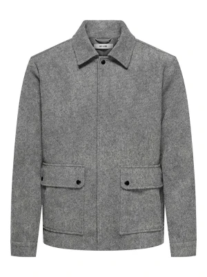 ONLY & SONS Kurtka koszulowa "Ponnor" w kolorze szarym rozmiar: L