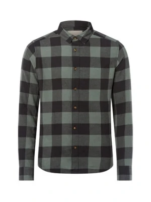 Only&Sons Męska koszula flanelowa - ONSGudmund Mężczyźni Regular Fit Bawełna zielony|czarny w kratkę,