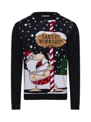 Only&Sons Męski sweter z dzianiny Mężczyźni Bawełna niebieski|wielokolorowy wzorzysty,