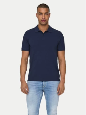 Only & Sons Polo Tray 22029044 Granatowy Slim Fit