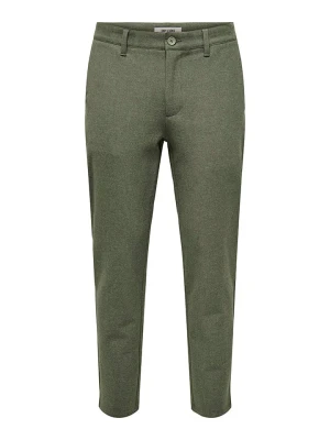 ONLY & SONS Spodnie chino "Mark" - Slim fit - w kolorze khaki rozmiar: W31/L32