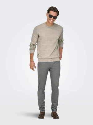 ONLY & SONS Spodnie chino "Mark" w kolorze szarym rozmiar: W29 / L34