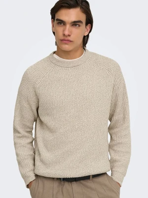 ONLY & SONS Sweter "Join" w kolorze beżowym rozmiar: L
