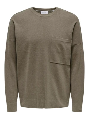 ONLY & SONS Sweter "Lamai" w kolorze szarobrązowym rozmiar: S
