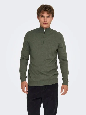 ONLY & SONS Sweter "Loui" w kolorze khaki rozmiar: XXL